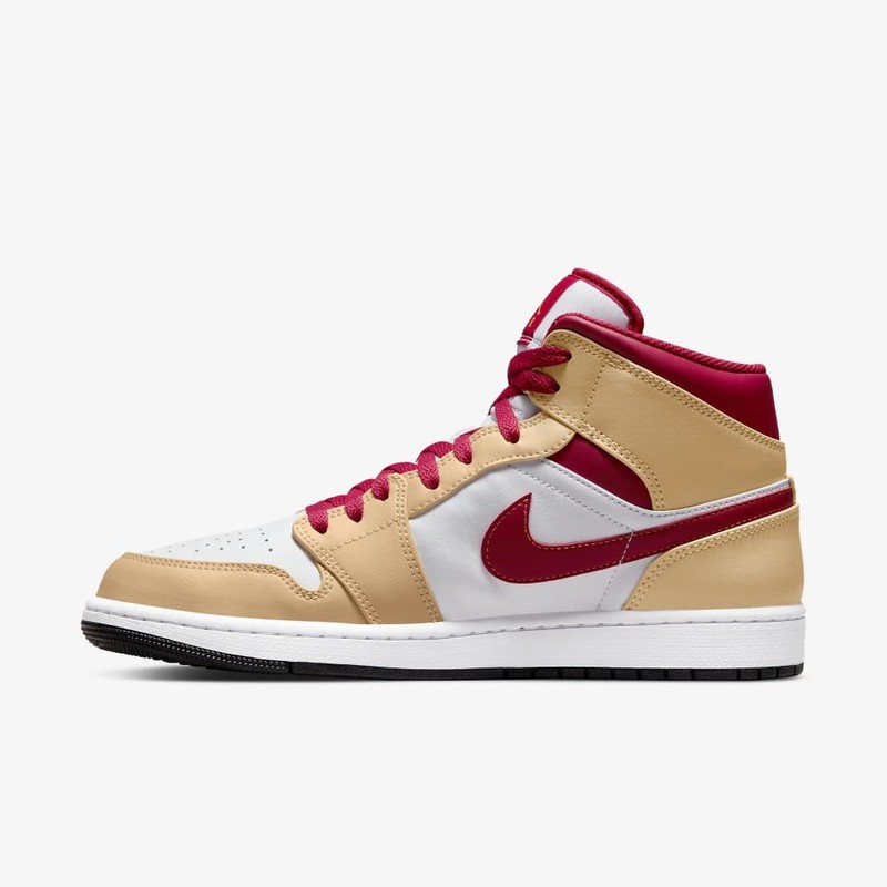 Air Jordan 1 Mid Beige Red 554724 201 Grailify